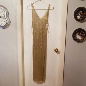 Gold see through dress